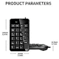 Miniatyrbillede 4 af 5: USB Kablet Digitalt Numerisk Tastatur Numpad 23 Taster Nummertastaturer til Regnskab Kasserer Laptop Notebook Tablets