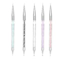 Miniatyrbillede 1 af 5: 5 STK Dobbelthovedet Krystal Dotting Manicure Værktøj Maleri Dot Pen Neglekunst Sæt