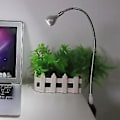 Miniatyrbillede 4 af 5: 1W Lang Fleksibel Hals Bærbar USB LED Lys Nat Læselampe (Sølv Ren Hvid)