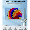 Miniatyrbillede 2 af 4: Ethernet Vægplade med Lavspændingsmonteringsbeslag, enkelt Gang 2 Port Cat6 Ethernet Kabel Væg O