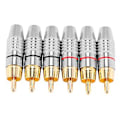 Miniatyrbillede 1 af 5: Plug Adapter, O Phono Plated S Connector, hi End - 6-pak, sølv