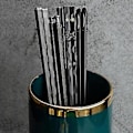 Pikkukuva 2 / 3: 5 Paria Laserilla Kaiverrettua Alloy-Syömäpuikkoja, Liukumattomat, Uusiokäyttöiset Sushi-Puikot