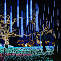 Miniatyrbilde 1 av 5: Meteorregn 30cm, 8 Vanntett Transparens Rør LumiChristmass Girlander, 288 LED Vær Dusjlys for Jul Utendørs Hage Tre De