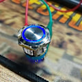 Miniatyrbild 5 av 5: 2 st 4-Pin Självlåsande Tryckknappsbrytare med Ringljus, 22mm, IP65, Blå, 12~24VDC för Båt Bil Modifiering