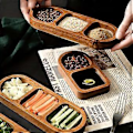 Miniatyrbilde 4 av 5: Rektangulært brett i massivt tre, krydderbrett, frokostmat, sushi, brød, dessert, sausbrett, kjøkkenmiddag, krydderbrett A