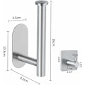 Miniatyrbillede 4 af 5: Sæt med 3 toiletrulleholdere - Ingen boring - Rustfrit stål - Ideel til badeværelse, toilet, køkken - Sølv