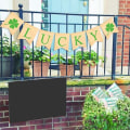 Miniatyrbilde 2 av 5: 3 stk. St. Day Banner Clover Garland Banner Holder Irish Garland Grønn Fireblad Banner Stoff