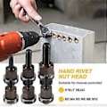 Miniatyrbilde 4 av 5: 6 stk. Hånds Rivmutter Hodenøtter Enkel Installering Manuell Riveter Rivnut Verktøy Tilbehør for Muttere M3 M5 M6 M8 M10