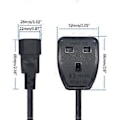 Pikkukuva 5 / 5: Laadukas IEC C14 uros - UK naarasliitin IEC - verkkovirtasovittimen kaapeli