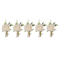 Miniatyrbilde 1 av 5: Knappehullsblomst, 5 stk. Bryllupsboutonniere-nål Bryllupscorsage Rose Kunstig Brudgom Rose Eksepsjonelt Håndverk