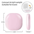 Miniatyrbillede 2 af 5: Lomme Makeup Spejl med LED Lys 3,5 Tommer 10X Forstørrelse Dobbeltsidet Genopladelig Touch Skærm Pink