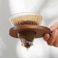 Miniatyrbillede 3 af 5: Kaffefilterpapir Træbakke Hæld-Over Simpel Filterkop Tragtkop Bakke Kaffefilterpapir Filterkop Bakke