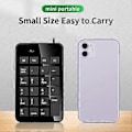 Miniatyrbillede 3 af 5: USB Kablet Digitalt Numerisk Tastatur Numpad 23 Taster Nummertastaturer til Regnskab Kasserer Laptop Notebook Tablets