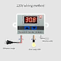 Miniatyrbild 3 av 5: Digital Temperaturkontroller Display Termostat Kontrollbrytare och Termistorsensorer Temperaturprob (220V 1500W)