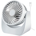 Miniatyrbillede 1 af 5: Stille USB-ventilator, Mini-bordventilator 3 hastigheder, 360° rotation Lille kraftfuld bærbar bordventilator til soveværelse bil camping udendørs (hvid, ingen batteri)