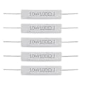 Miniatyrbillede 1 af 5: 5 stk. 10w Watt 100 Ohm 5% Aksiale Trådviklede Cementmodstande