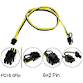 Pikkukuva 5 / 5: 12 kpl 6-nastainen PCI-E - 8-nastainen (6+2) PCI-E (uros-uros) GPU-virtajohto 50cm näytönohjaimille, louhintapalvelimen breakout