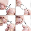 Miniatyrbillede 3 af 4: 50 stk. ringbindsringe 3,2 cm, el-belagte stålringe, løse blade ringbindsringe, nøgleringe, metalringe til indeks S.