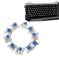 Miniatyrbild 2 av 5: Blåa brytare för Gateron mekaniskt tangentbord Cherry MX-kompatibla vit botten klar blå brytare 10 stycken