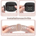 Miniatyrbild 4 av 5: 3-pack flätade remmar för Fitbit Versa 3/4/sense Lite: Stretchiga sportband