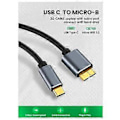 Pikkukuva 4 / 5: TypeC - Micro-USB 3.0 -kaapeli 5 Gbps 5A pikalatausjohto kiintolevylle TypeC - Micro-B -liitinkaapeli, A