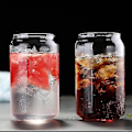 Miniatyrbillede 4 af 5: 4 Pak Drikkeglas i Form af Ølboks - Modeglas til Vand, Mælk, Øl, Shake, Dessert, Cola, 4 stk.