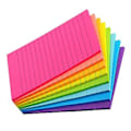 Miniatyrbillede 2 af 5: Linjerede Sticky Notes - 100 x 150mm Memoblokke med Stærk Klæber i 6 Livlige Farver