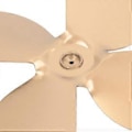 Miniatyrbillede 4 af 4: Komfurventilator Blad Aluminiumlegering 4 Blade Sæt Kit med Unbrakonøgle Skrue til Udskiftning Guld