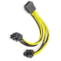 Pikkukuva 4 / 5: CPU 8-nastainen naaras - Dual PCIe 2X 8-nastainen (4&4) uros virtalähdeadapterin jakokaapeli emolevyn virtalähteelle