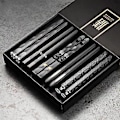 Pikkukuva 1 / 3: 5 Paria Laserilla Kaiverrettua Alloy-Syömäpuikkoja, Liukumattomat, Uusiokäyttöiset Sushi-Puikot