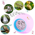 Miniatyrbild 3 av 5: Barn LED väckarklocka Wake Up Digital Clocks Sängklocka 7 färger Blinkande ljus för sovrumsdekor (blå)