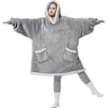 Miniatyrbilde 1 av 5: Brukbar pleddgenser - Sherpa fleece hettepledd for voksne, varm og koselig pleddgenser