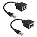 Miniatyrbillede 1 af 5: 2 stk. RJ45-kabel 1 ind 2 Ethernet Lan-netværksadapterkabel RJ45 1 han til 2 hun kategori 7-netværkskabel