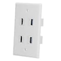 Miniatyrbilde 5 av 5: US Veggpanel, 2 HD Multimedia Interface + 2 US Veggplate Vegguttak Neste-Generasjons Design