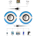 Miniatyrbild 4 av 5: Usb-datorhögtalare, små högtalare för bärbar dator, stationär dator, netbook och PC, minidrivet stereohögtalarsystem med volymkontroll och ljudkontakt Bl