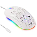 Miniatyrbillede 2 af 5: Honeycomb Shell Kablet Mekanisk Gaming Mus USB Lysende Lys Mus 7200dpi Justerbar Optisk Gamer Mus, Hvid
