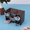 Miniatyrbillede 2 af 5: Bærbar Plast 9 Gitre Mini Skabe Skuffe Smykker Kosmetik Opbevaringsboks Brun