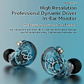 Miniatyrbillede 2 af 5: CS2 High Fidelity Kablede Hovedtelefoner In-ear 1dd Dynamisk Hifi Subwoofer Ørepropper Løb Støjreducerende Hovedtelefoner Sort
