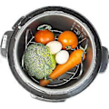 Miniatyrbilde 4 av 5: Dampstativ Stativ med Varmebestandig Silikonhåndtak er Kompatibelt med Instant Pot 6 og 8 Quart Tilbehør, og Rustfritt Stål Damp