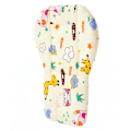 Miniatyrbilde 2 av 5: Høystolpute og stropper, Høystolpute, Quiltet babyhøystolpute og stropper med 5-punkts sele for høystol, 1 sett (Giraffe)-F