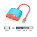 Miniatyrbillede 4 af 5: 3-i-1 Type C Hub Switch Dock Tv Dock Bærbar Dockingstation