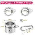 Miniatyrbild 4 av 4: 2 st Flaggstångsringar Anti-Wrap Flaggstångsklipp Swivels 360° Rotations Flaggstångsringar