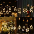 Miniatyrbilde 5 av 5: Julevindulys, 6 stk LED sugekopp vindulys, julevindudekorasjonslys, 3D hengende julelys, LED julelys
