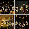 Miniatyrbillede 5 af 5: Julevindue lys, 6 stk. LED sugekop vindue lys, julevindue dekoration lys, 3D hængende julelys, LED julelys