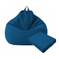 Miniatyrbilde 1 av 5: Bønnepose Sofa Bag Lazy Recliner Sofa Trekk Stoff Lenestol Trekk Stoler Trekk Uten Fyll Sete Bønnepose Puff Tatami Stue Møbler (Blå,
