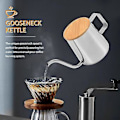 Miniatyrbillede 2 af 5: 350ml Smal Tud Pot Svanhals Rustfrit Stål Hånddryp Hæld Over Kaffe