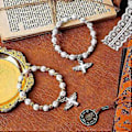 Miniatyrbilde 4 av 5: 18 stk. Dåpsgaver Vinge Armbånd Dåpssuvenirer Armbånd Rosenkrans Suvenirer Dåp Nattverd
