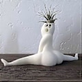 Miniatyrbillede 2 af 5: Spøgelsesblomsterpotte Ornamenter Hjem Spoof Pottede Harpiks Håndværk Vindue TV Skab Soveværelse Gårdsplads Dekorationer