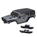 Miniatyrbillede 1 af 5: 155mm Akselafstand RC Bil Karrosseri Chassis Kit med Forreste Bageste Kofangere til 1/18 RC Crawler TRX4M Grå