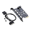 Pikkukuva 1 / 5: 4-porttinen USB3.0 PCI-E -laajennuskortti, vakaa kaksoistaitettava rakenne, kortin jakaja